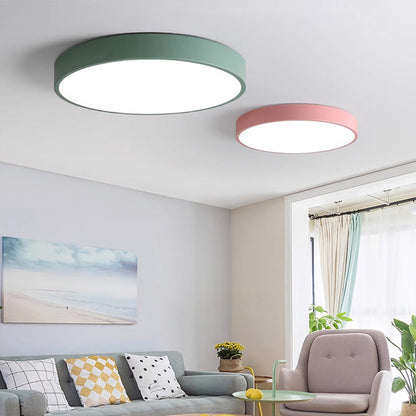 Lámpara de techo LED de perfil bajo, 16 pulgadas, redonda, con panel de acrílico para dormitorio, sala de estar y cocina, diseño contemporáneo ultradelgado, eficiente energéticamente