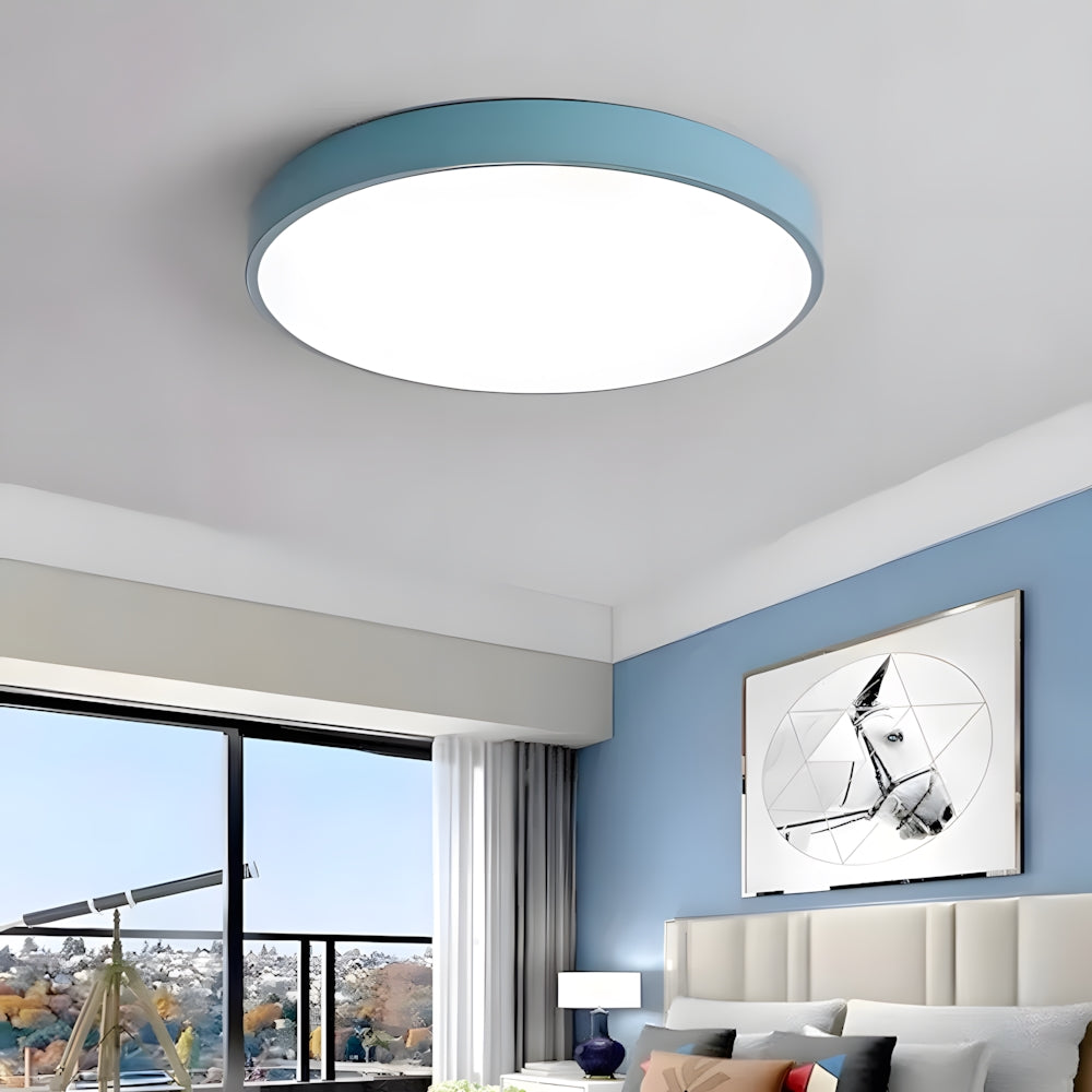Lámpara de techo LED de perfil bajo, 16 pulgadas, redonda, con panel de acrílico para dormitorio, sala de estar y cocina, diseño contemporáneo ultradelgado, eficiente energéticamente