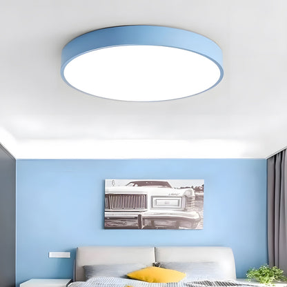 Lámpara de techo LED de perfil bajo, 16 pulgadas, redonda, con panel de acrílico para dormitorio, sala de estar y cocina, diseño contemporáneo ultradelgado, eficiente energéticamente