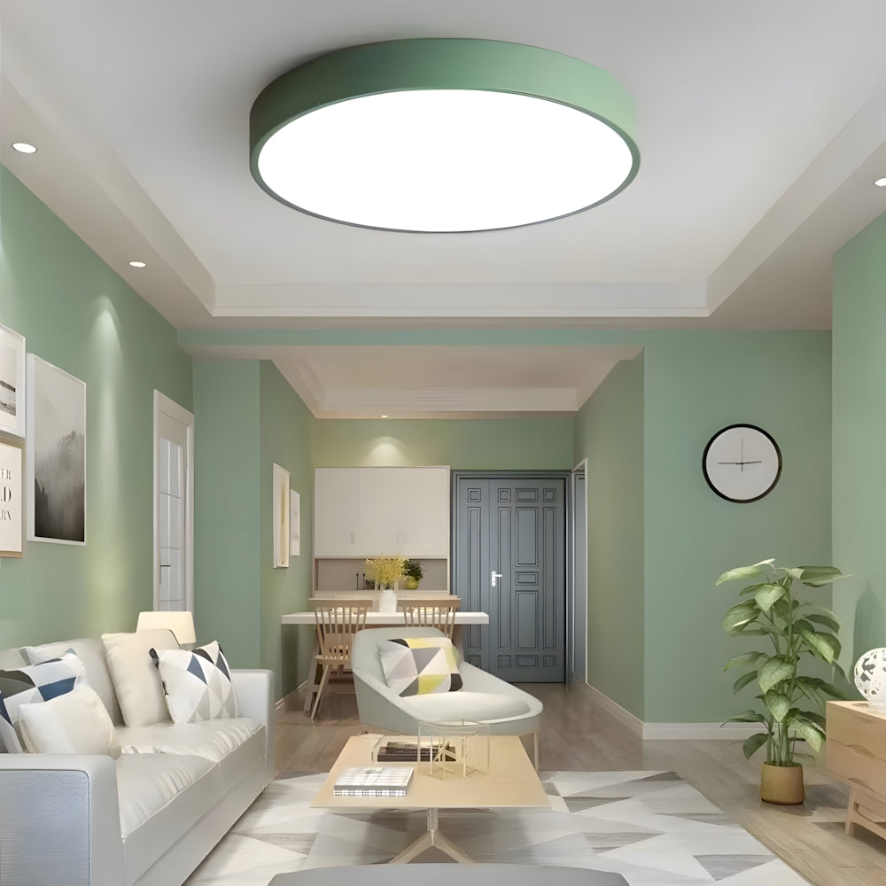 Lámpara de techo LED de perfil bajo, 16 pulgadas, redonda, con panel de acrílico para dormitorio, sala de estar y cocina, diseño contemporáneo ultradelgado, eficiente energéticamente