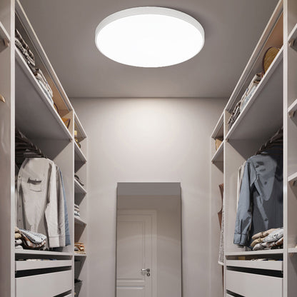 Lámpara de techo LED de perfil bajo, 16 pulgadas, redonda, con panel de acrílico para dormitorio, sala de estar y cocina, diseño contemporáneo ultradelgado, eficiente energéticamente