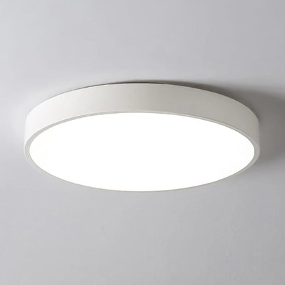 Lámpara de techo LED de perfil bajo, 16 pulgadas, redonda, con panel de acrílico para dormitorio, sala de estar y cocina, diseño contemporáneo ultradelgado, eficiente energéticamente