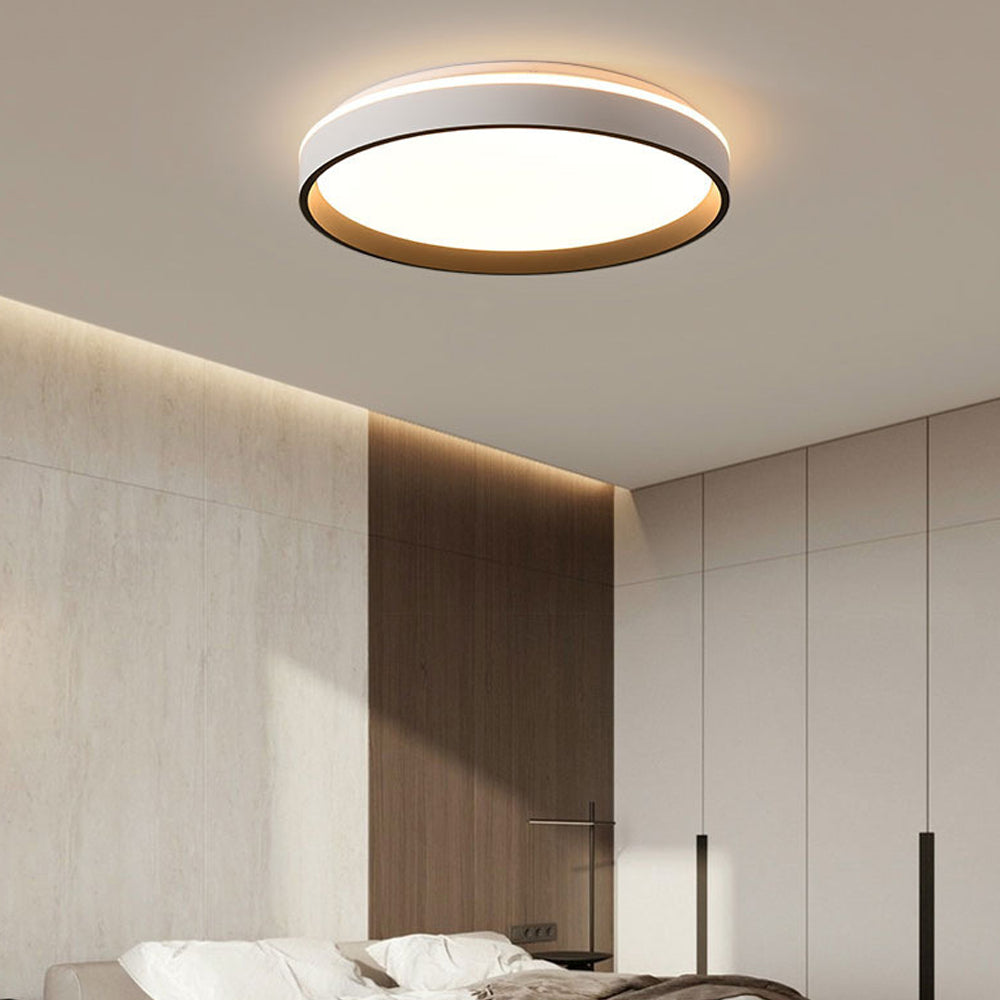 Lámpara de techo LED redonda de montaje empotrado de 16 pulgadas, acrílico para dormitorio y sala de estar, iluminación de techo moderna de bajo perfil para interiores