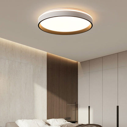 Lámpara de techo LED redonda de montaje empotrado de 16 pulgadas, acrílico para dormitorio y sala de estar, iluminación de techo moderna de bajo perfil para interiores
