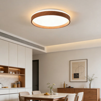 Lámpara de techo LED redonda de montaje empotrado de 16 pulgadas, acrílico para dormitorio y sala de estar, iluminación de techo moderna de bajo perfil para interiores