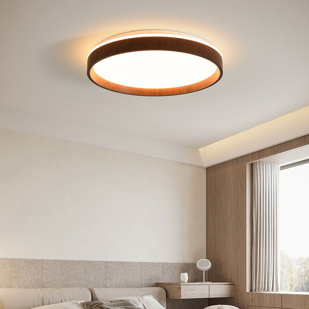 Lámpara de techo LED redonda de montaje empotrado de 16 pulgadas, acrílico para dormitorio y sala de estar, iluminación de techo moderna de bajo perfil para interiores