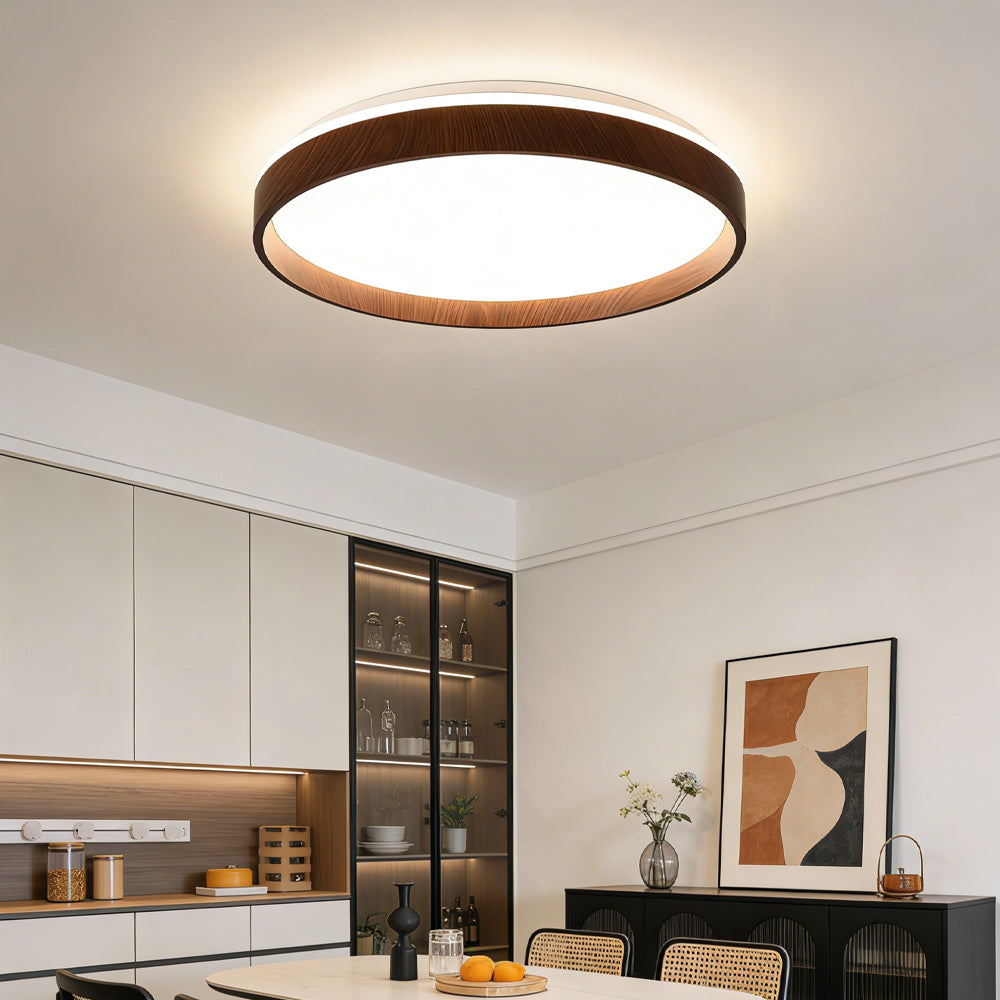 Lámpara de techo LED redonda de montaje empotrado de 16 pulgadas, acrílico para dormitorio y sala de estar, iluminación de techo moderna de bajo perfil para interiores