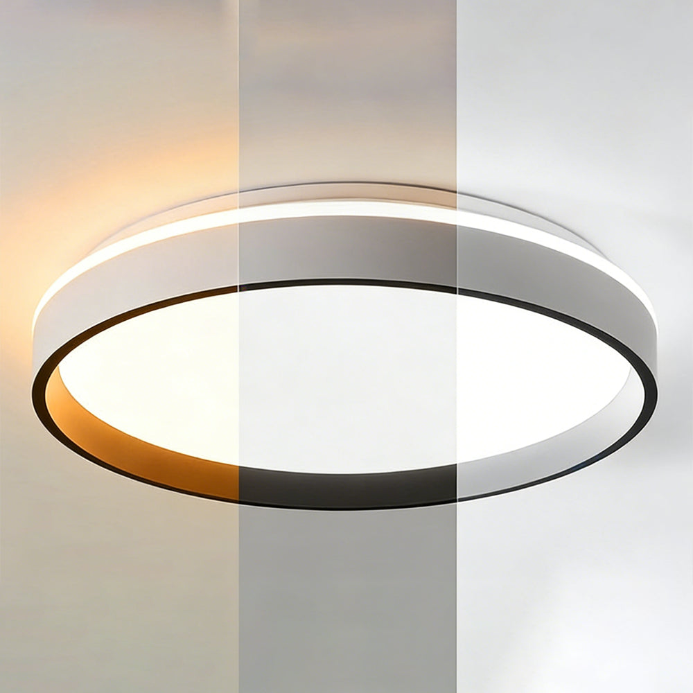 Lámpara de techo LED redonda de montaje empotrado de 16 pulgadas, acrílico para dormitorio y sala de estar, iluminación de techo moderna de bajo perfil para interiores