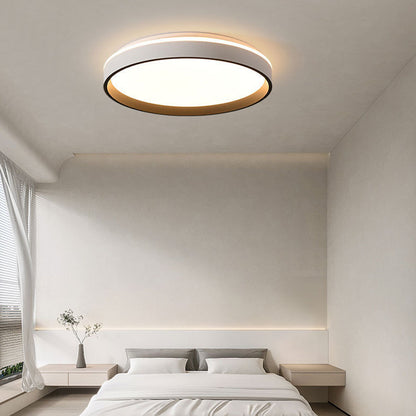 Lámpara de techo LED redonda de montaje empotrado de 16 pulgadas, acrílico para dormitorio y sala de estar, iluminación de techo moderna de bajo perfil para interiores