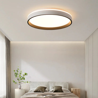 Lámpara de techo LED redonda de montaje empotrado de 16 pulgadas, acrílico para dormitorio y sala de estar, iluminación de techo moderna de bajo perfil para interiores