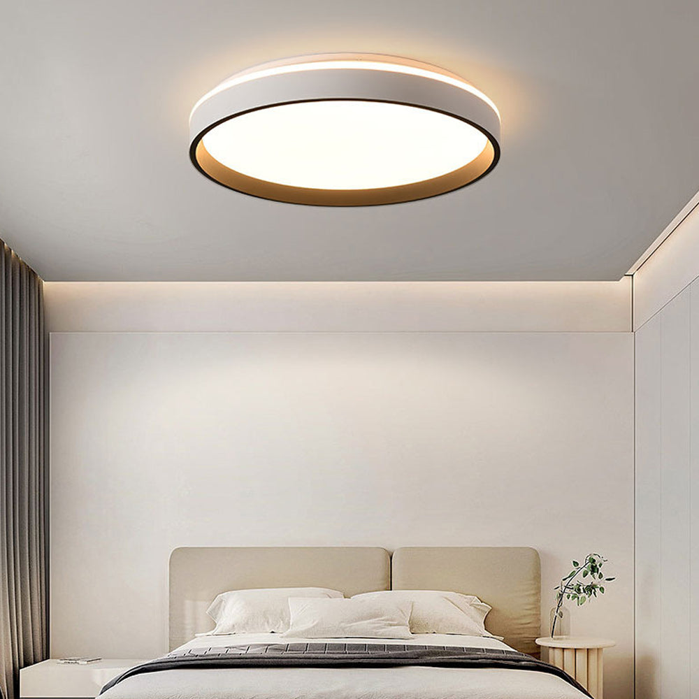 Lámpara de techo LED redonda de montaje empotrado de 16 pulgadas, acrílico para dormitorio y sala de estar, iluminación de techo moderna de bajo perfil para interiores