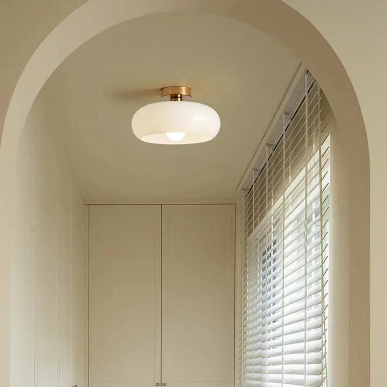 Amber Glass Dome Hanging Light 11 Inch for Kitchen Island Vintage Brass Fixture Dimmable E27 Dining Room Bedroom Overhead Adjustable Height