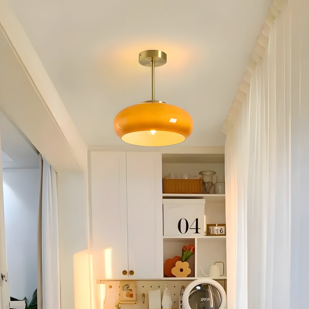 Hanging Dome Fixture 11-Inch Tinted Glass Hardwired Ceiling Drop Light for Kitchens Over Islands Bedrooms Breakfast Nooks Industrial Farmhou