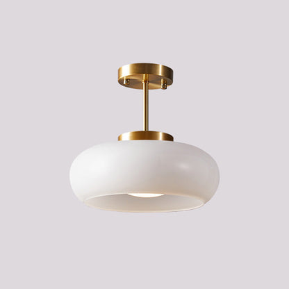 Amber Glass Dome Hanging Light 11 Inch for Kitchen Island Vintage Brass Fixture Dimmable E27 Dining Room Bedroom Overhead Adjustable Height