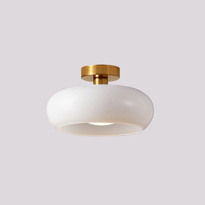 Amber Glass Globe Ceiling Light 11 Inch Dome Shade for Kitchen Island Dining Table Bedroom Brass Iron Fixture E27 Socket