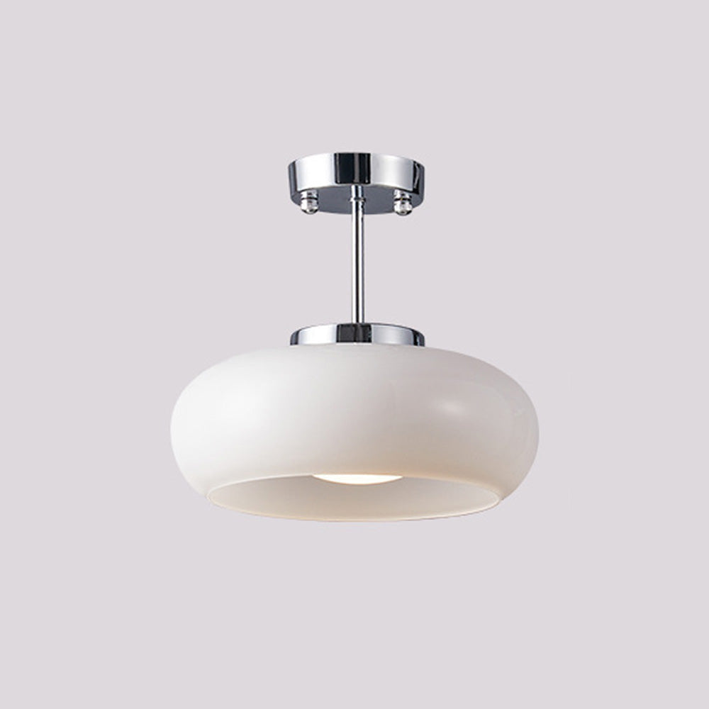 Amber Glass Globe Ceiling Light 11 Inch Dome Shade for Kitchen Island Dining Table Bedroom Brass Iron Fixture E27 Socket