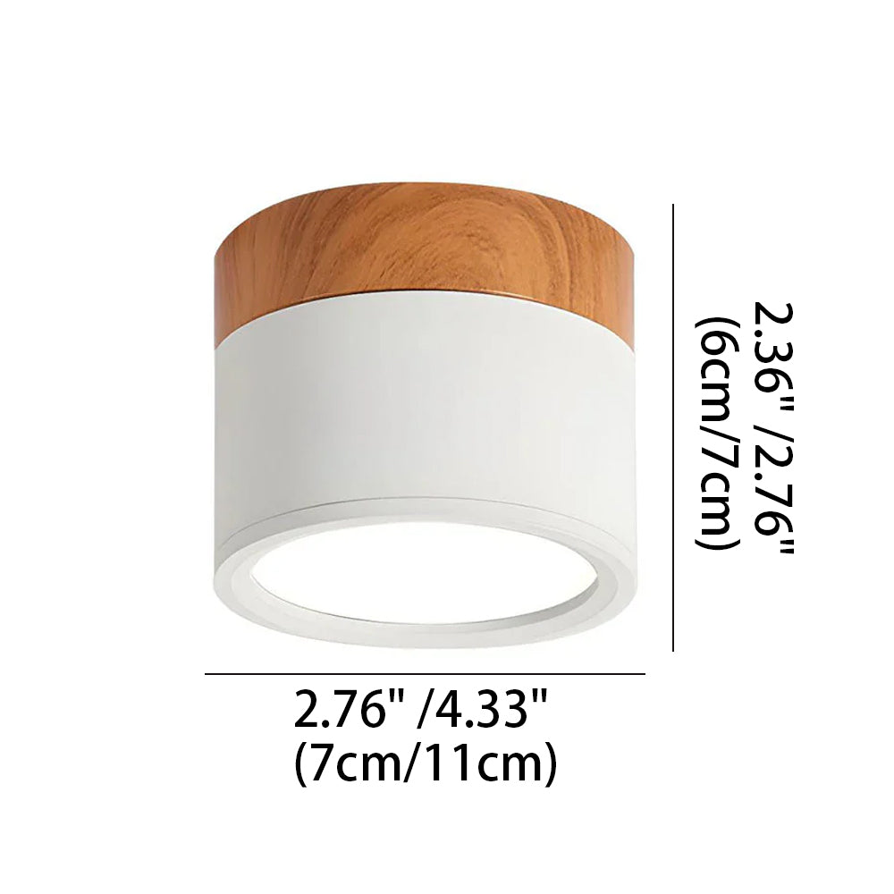 Compact Cylindrical Flush Mount LED Fixture for Residential Spaces – Aluminum Housing, Warm & Cool Temperatures, Multiple Finishes