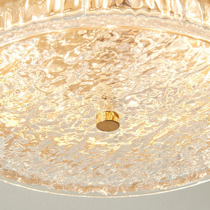 LED Flush Mount Ceiling Light with Glass Shade for Bedroom Living Room Dining Room Modern 12.6 in Round Fixture Indoor Ambient Lighting Cont