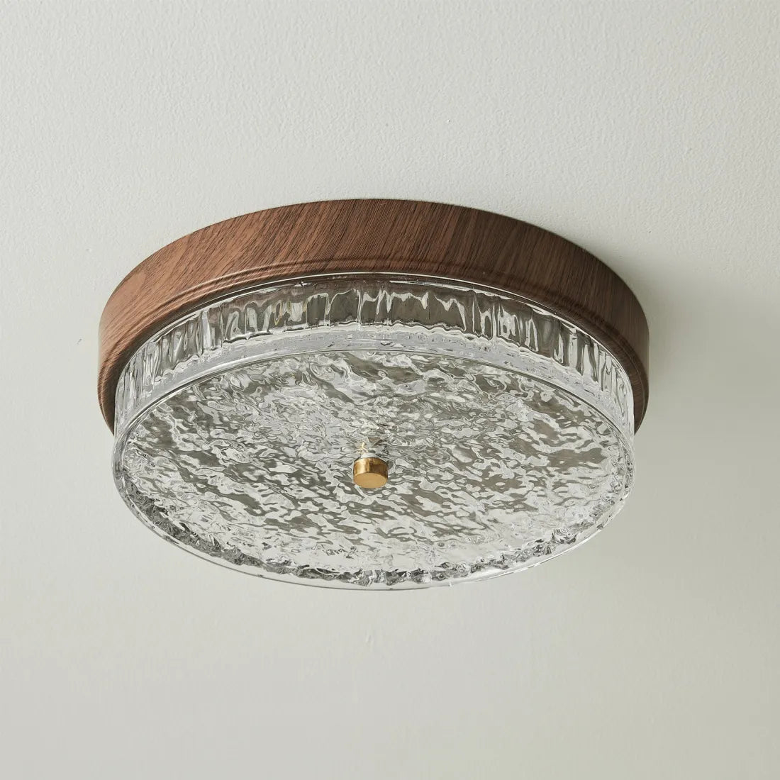 LED Flush Mount Ceiling Light with Glass Shade for Bedroom Living Room Dining Room Modern 12.6 in Round Fixture Indoor Ambient Lighting Cont