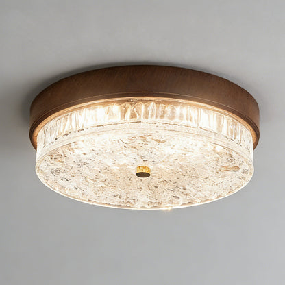 LED Flush Mount Ceiling Light with Glass Shade for Bedroom Living Room Dining Room Modern 12.6 in Round Fixture Indoor Ambient Lighting Cont