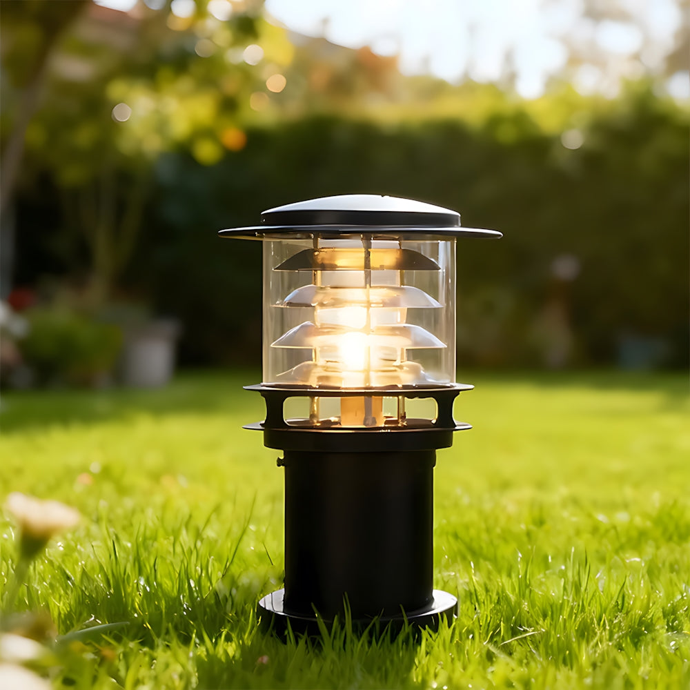 Baliza de iluminación para caminos resistente a la intemperie, lámpara de poste de aluminio de 6 pulgadas para entradas, jardines y patios, luz exterior de pie impermeable IP65, casquillo E26