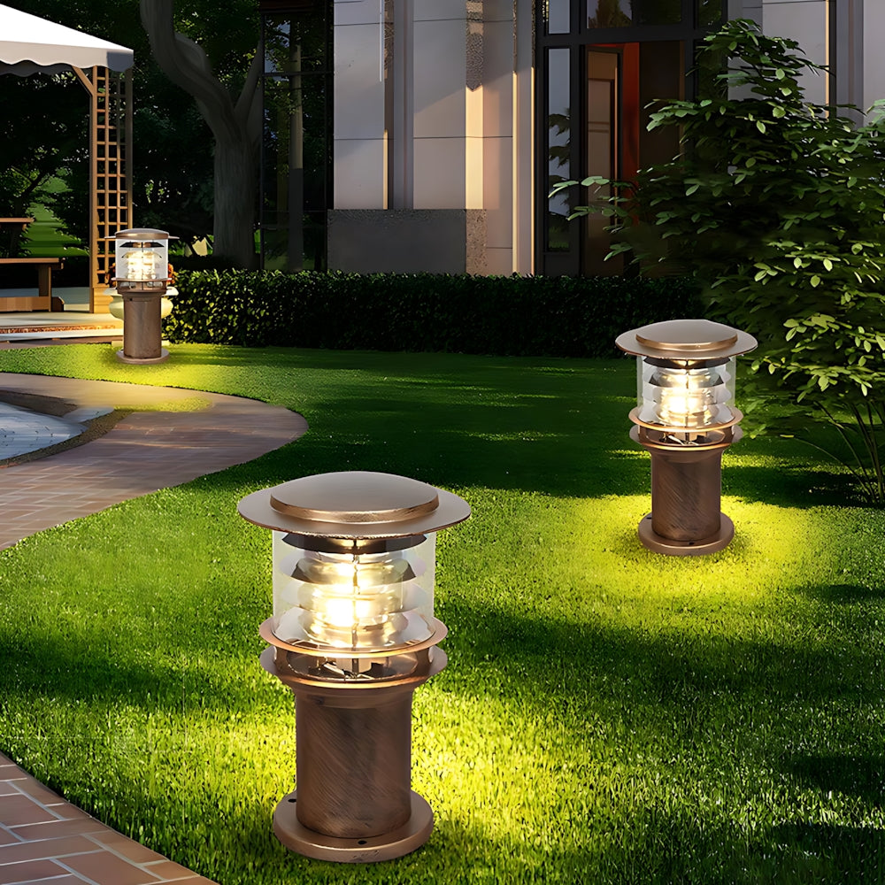 Baliza de iluminación para caminos resistente a la intemperie, lámpara de poste de aluminio de 6 pulgadas para entradas, jardines y patios, luz exterior de pie impermeable IP65, casquillo E26