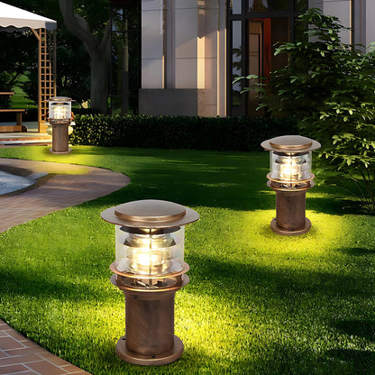 Weatherproof Post Light 6 in Cylinder Aluminum E27 Socket IP65 Rated Black Bollard for Walkway Driveway Porch Yard Landscape Path Marker