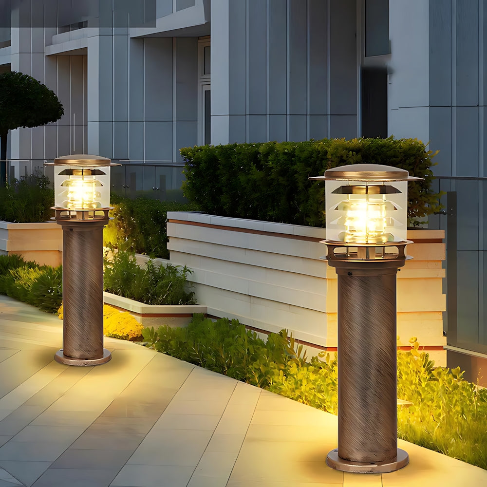 Baliza de iluminación para caminos resistente a la intemperie, lámpara de poste de aluminio de 6 pulgadas para entradas, jardines y patios, luz exterior de pie impermeable IP65, casquillo E26