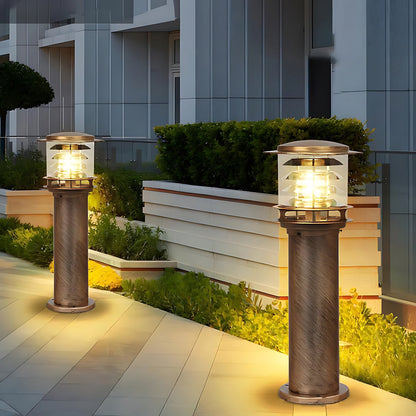 Weatherproof Post Light 6 in Cylinder Aluminum E27 Socket IP65 Rated Black Bollard for Walkway Driveway Porch Yard Landscape Path Marker