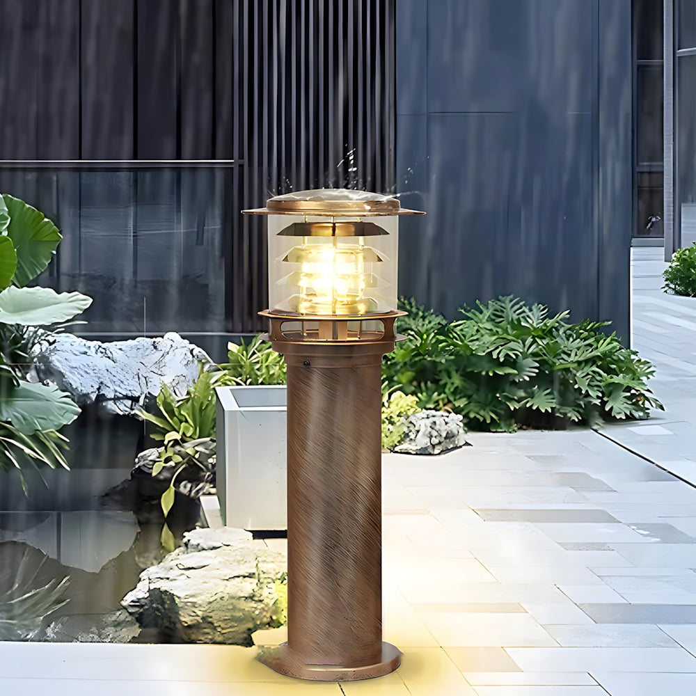 Weatherproof Post Light 6 in Cylinder Aluminum E27 Socket IP65 Rated Black Bollard for Walkway Driveway Porch Yard Landscape Path Marker