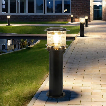 Baliza de iluminación para caminos resistente a la intemperie, lámpara de poste de aluminio de 6 pulgadas para entradas, jardines y patios, luz exterior de pie impermeable IP65, casquillo E26