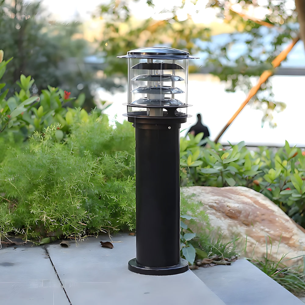 Baliza de iluminación para caminos resistente a la intemperie, lámpara de poste de aluminio de 6 pulgadas para entradas, jardines y patios, luz exterior de pie impermeable IP65, casquillo E26