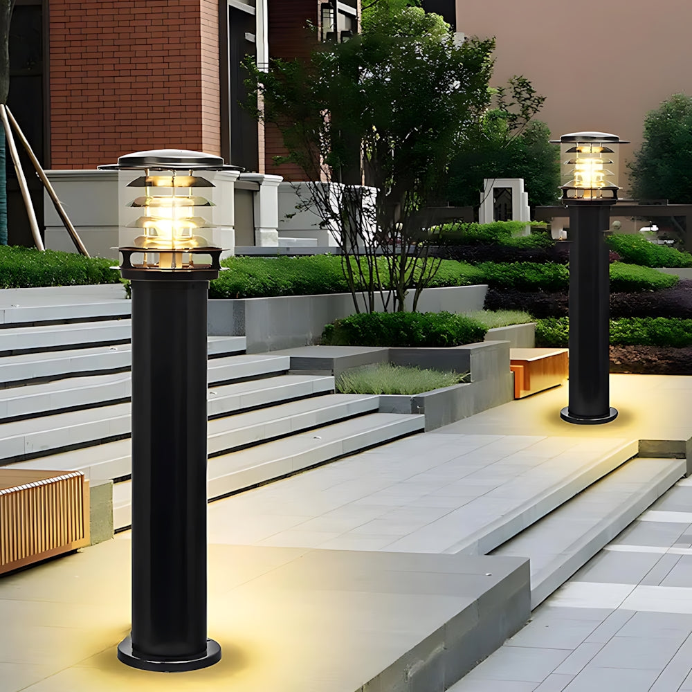 Baliza de iluminación para caminos resistente a la intemperie, lámpara de poste de aluminio de 6 pulgadas para entradas, jardines y patios, luz exterior de pie impermeable IP65, casquillo E26