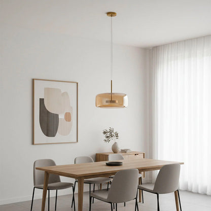 Glass Dome Hanging Light with Smoked Finish – Adjustable LED Fixture for Kitchen Island, Dining Room & Modern Ceiling