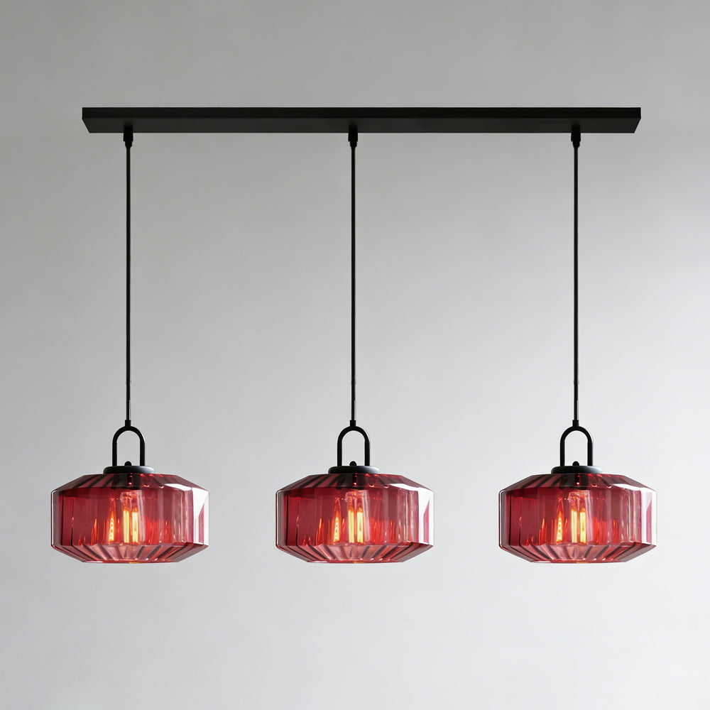 Artisan Glass Drop Light 11 in Green Striped Shade for Dining Tables Kitchen Islands Compact Overhead Fixture Ambient LED Glow