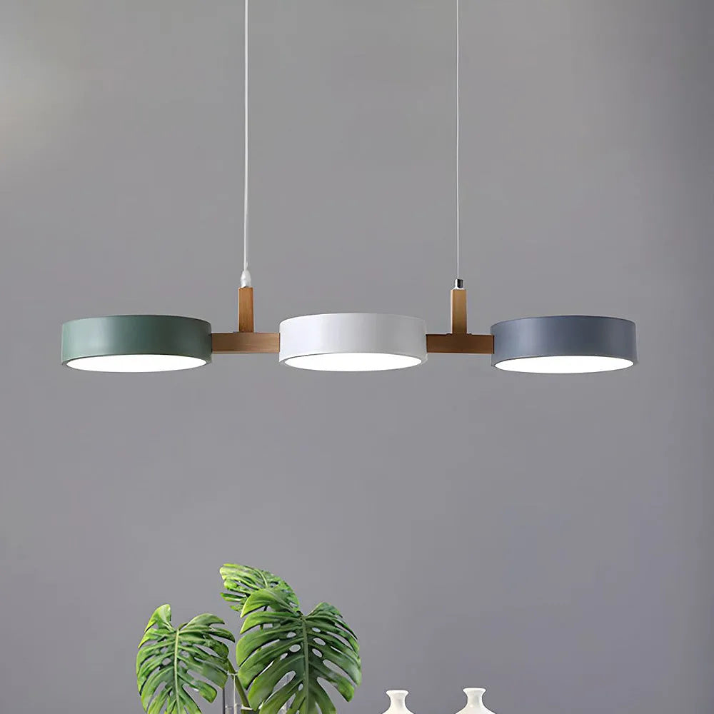 Triple Hanging Lamp for Kitchen Island & Dining Table – Mixed-Material Fixture with Adjustable Cords, 30 in Span, LED-Ready