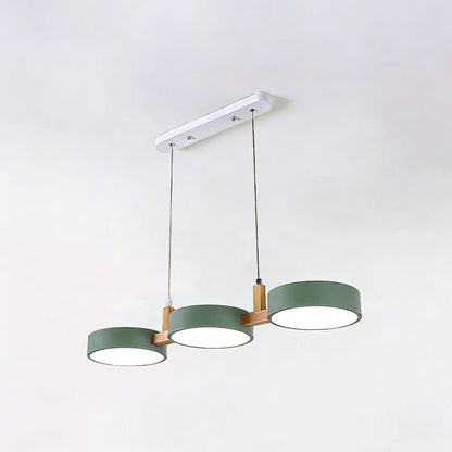 Lámpara de techo de triple pantalla para isla de cocina y comedor: luminaria de 30 pulgadas de materiales mixtos con cables ajustables y diseño de bajo perfil para