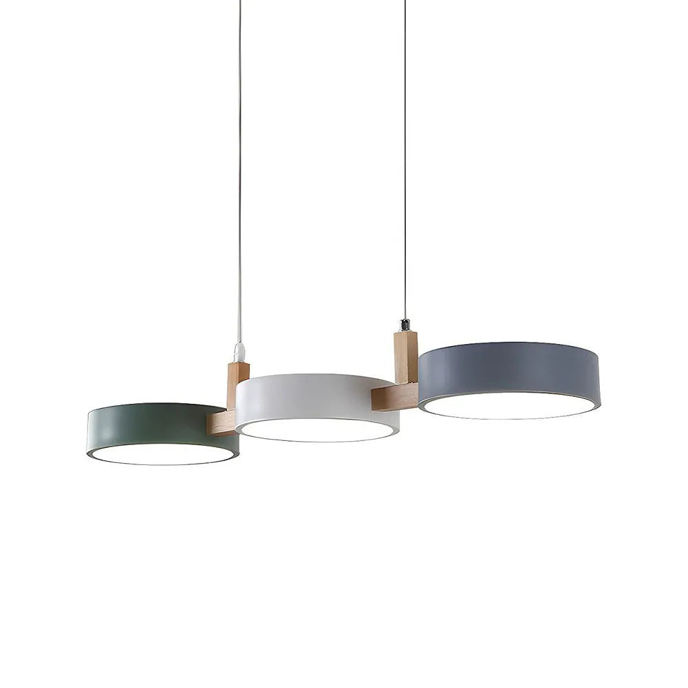 Triple Hanging Lamp for Kitchen Island & Dining Table – Mixed-Material Fixture with Adjustable Cords, 30 in Span, LED-Ready