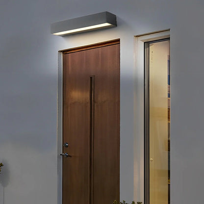 Outdoor LED Wall Sconce Die-Cast Aluminum Porch Light Black White 8-32 in Weatherproof Fixture for Balcony Entry Hallway Modern Exterior