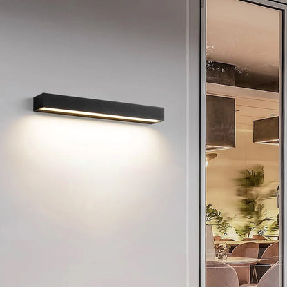 Outdoor LED Wall Sconce Die-Cast Aluminum Porch Light Black White 8-32 in Weatherproof Fixture for Balcony Entry Hallway Modern Exterior