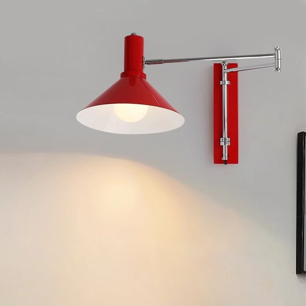 Pivoting Metal Sconce 10 in Height Directional Task Fixture Focused Bedside Illumination Narrow Mounting E27 Socket Compact Space-Saving Des