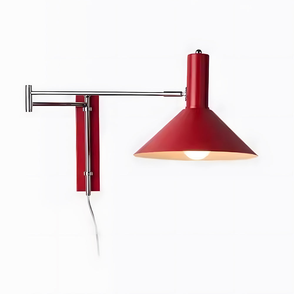 Pivoting Metal Sconce 10 in Height Directional Task Fixture Focused Bedside Illumination Narrow Mounting E27 Socket Compact Space-Saving Des