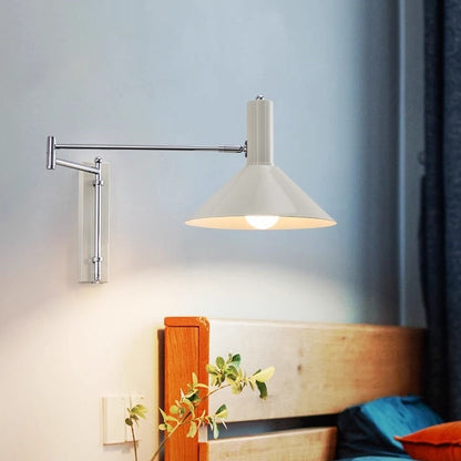 Pivoting Metal Sconce 10 in Height Directional Task Fixture Focused Bedside Illumination Narrow Mounting E27 Socket Compact Space-Saving Des