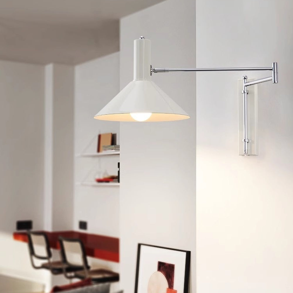 Pivoting Metal Sconce 10 in Height Directional Task Fixture Focused Bedside Illumination Narrow Mounting E27 Socket Compact Space-Saving Des