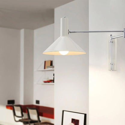 Pivoting Metal Sconce 10 in Height Directional Task Fixture Focused Bedside Illumination Narrow Mounting E27 Socket Compact Space-Saving Des