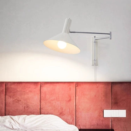 Pivoting Metal Sconce 10 in Height Directional Task Fixture Focused Bedside Illumination Narrow Mounting E27 Socket Compact Space-Saving Des