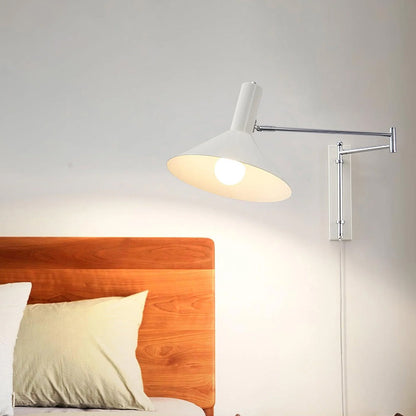 Pivoting Metal Sconce 10 in Height Directional Task Fixture Focused Bedside Illumination Narrow Mounting E27 Socket Compact Space-Saving Des