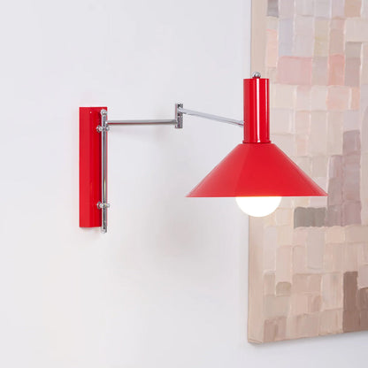 Pivoting Metal Sconce 10 in Height Directional Task Fixture Focused Bedside Illumination Narrow Mounting E27 Socket Compact Space-Saving Des