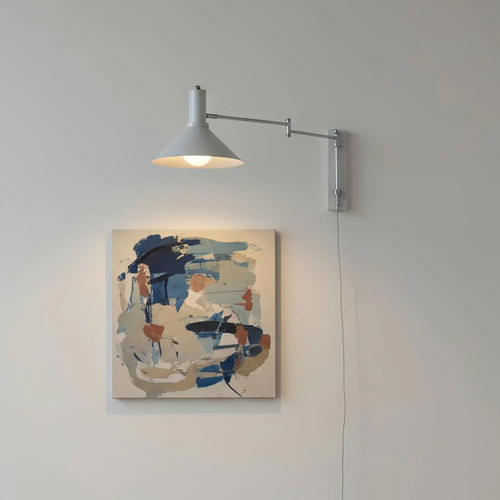 Pivoting Metal Sconce 10 in Height Directional Task Fixture Focused Bedside Illumination Narrow Mounting E27 Socket Compact Space-Saving Des