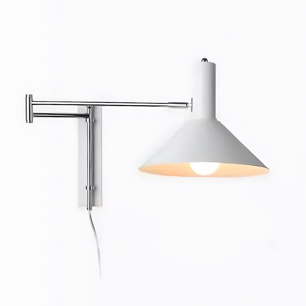 Pivoting Metal Sconce 10 in Height Directional Task Fixture Focused Bedside Illumination Narrow Mounting E27 Socket Compact Space-Saving Des